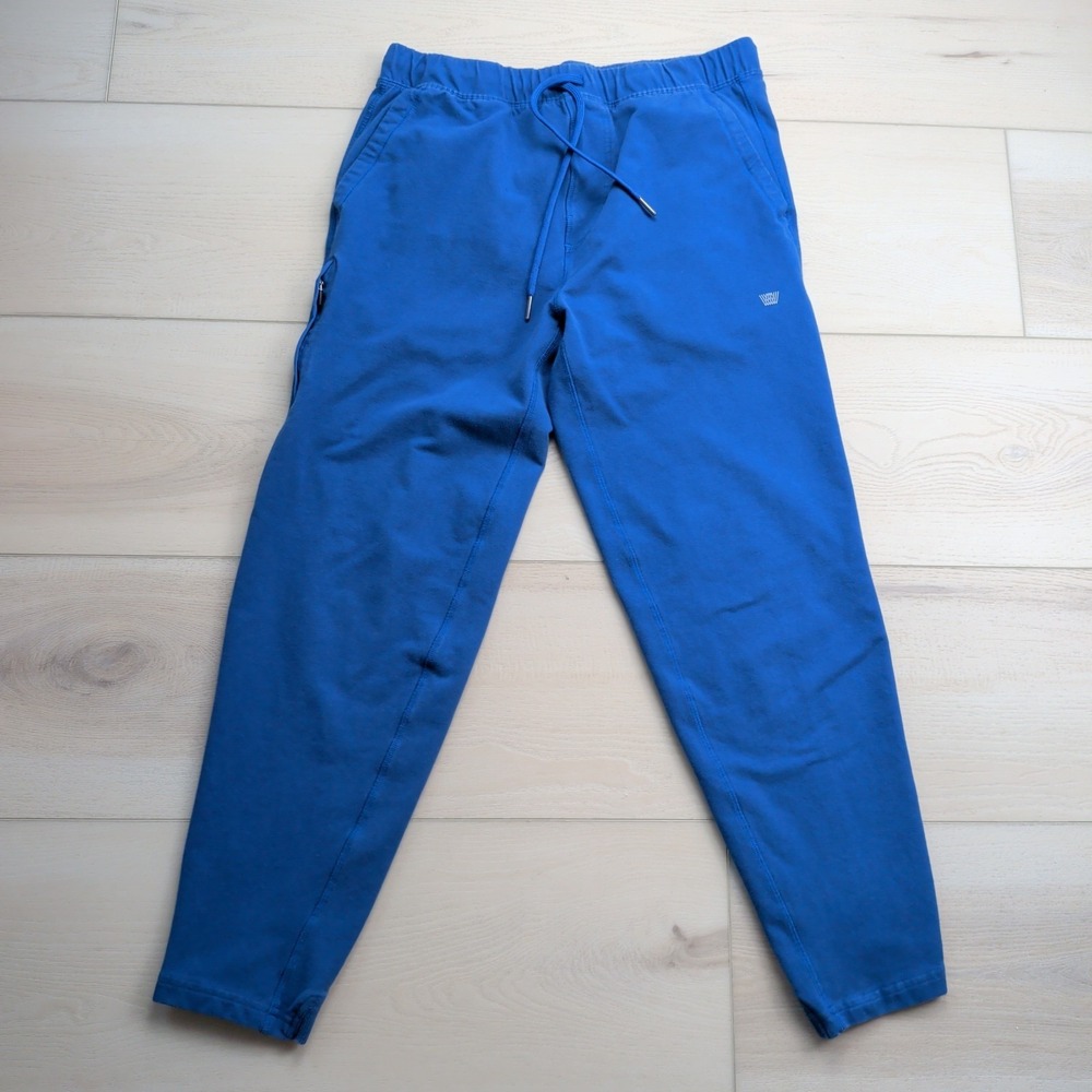 Mack Weldon Ace Joggers Sweatpants Mens Medium Blue Zip Pockets Soft Comfort